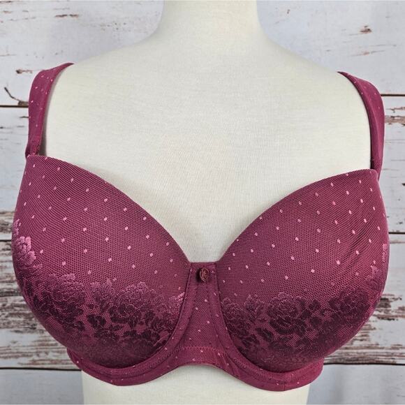 Soma Stunning Support Full Coverage Bra Dark Red Size 38DD - Picture 1 of 4